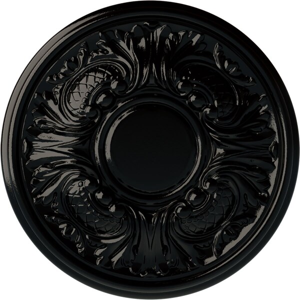 Ekena Millwork Wakefield Ceiling Medallion (Fits Canopies up to 3 5/8"), 11 3/4"OD x 1 1/4"P, Black Pearl CM11WABPS - main